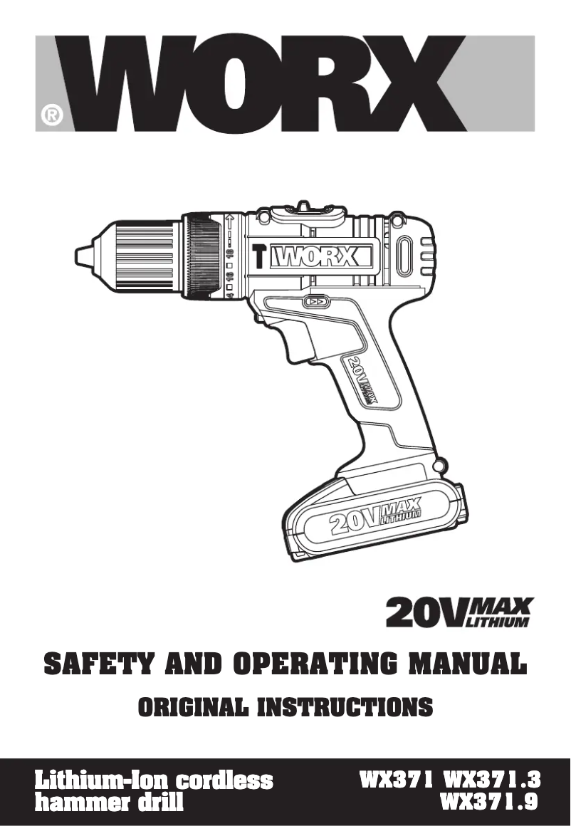 Page 1 de la notice Manuel utilisateur Worx WX371.3