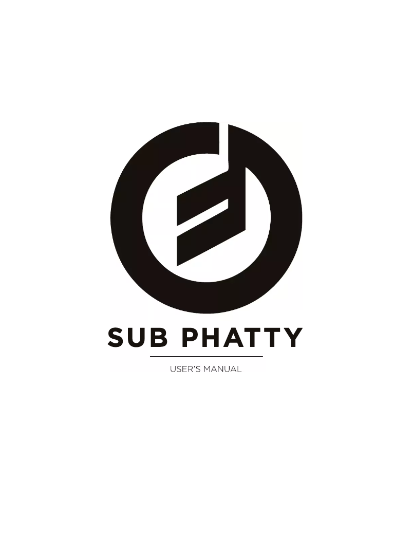 Page n°1 - Manuel utilisateur Moog Sub Phatty
