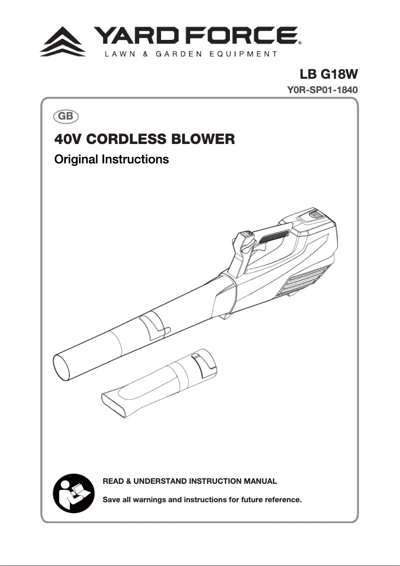 Page 1 de la notice Manuel utilisateur Yard Force LB G18W