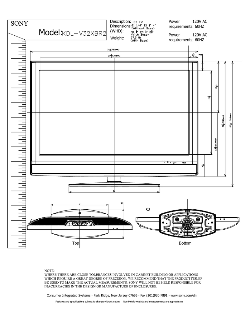 Page n°1 - Guide d'installation Sony Bravia KDL-V32XBR2