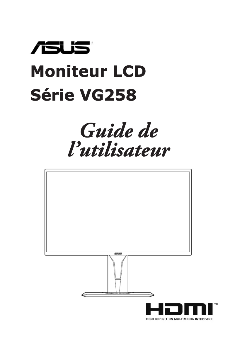 Page n°1 - Manuel utilisateur Asus VG258QR