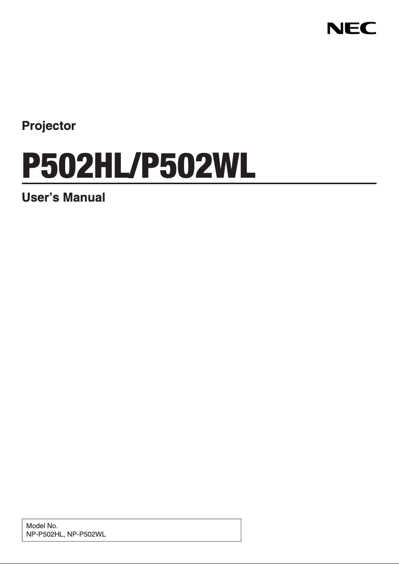 Image de la première page du manuel de l'appareil P502HL