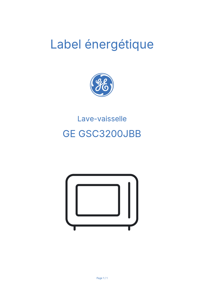 Image de la première page du manuel de l'appareil GSC3200JBB