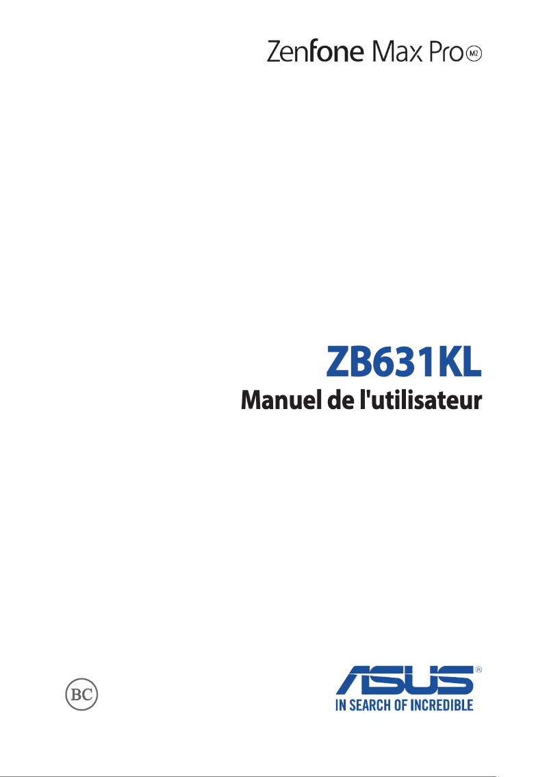 Page 1 de la notice Manuel utilisateur Asus ZenFone Max Pro M2