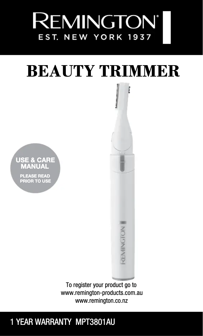 Page 1 de la notice Manuel utilisateur Remington MPT3801AU