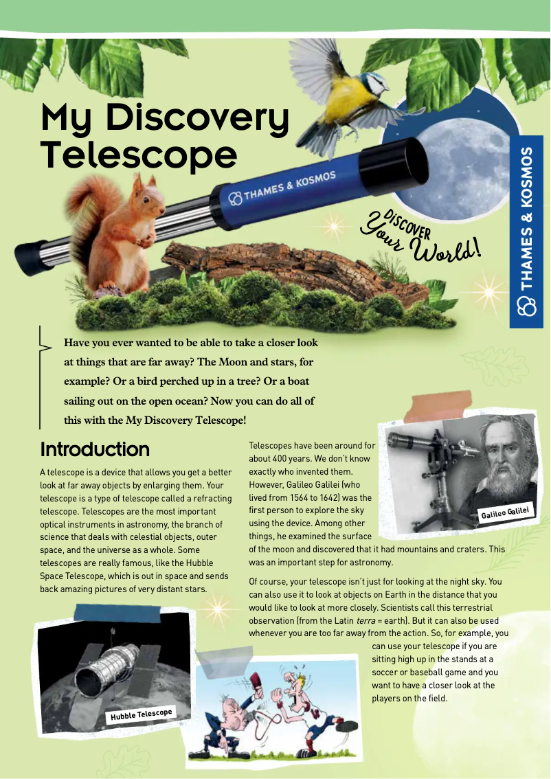 Image de la première page du manuel de l'appareil My Discovery Telescope