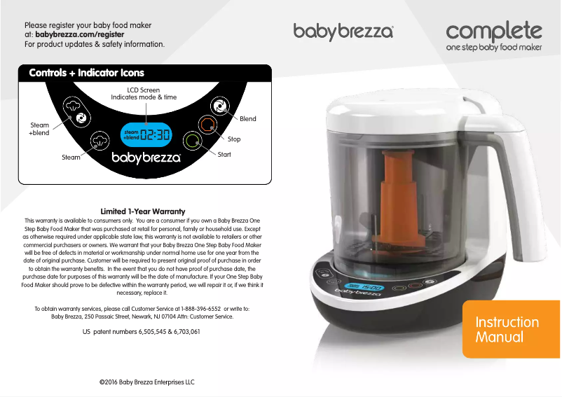Page n°1 - Manuel utilisateur Baby Brezza Complete