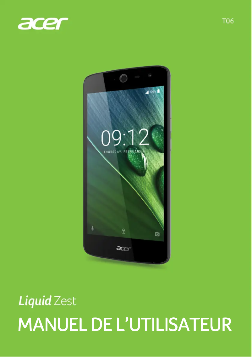 Page 1 de la notice Manuel utilisateur Acer Liquid Zest