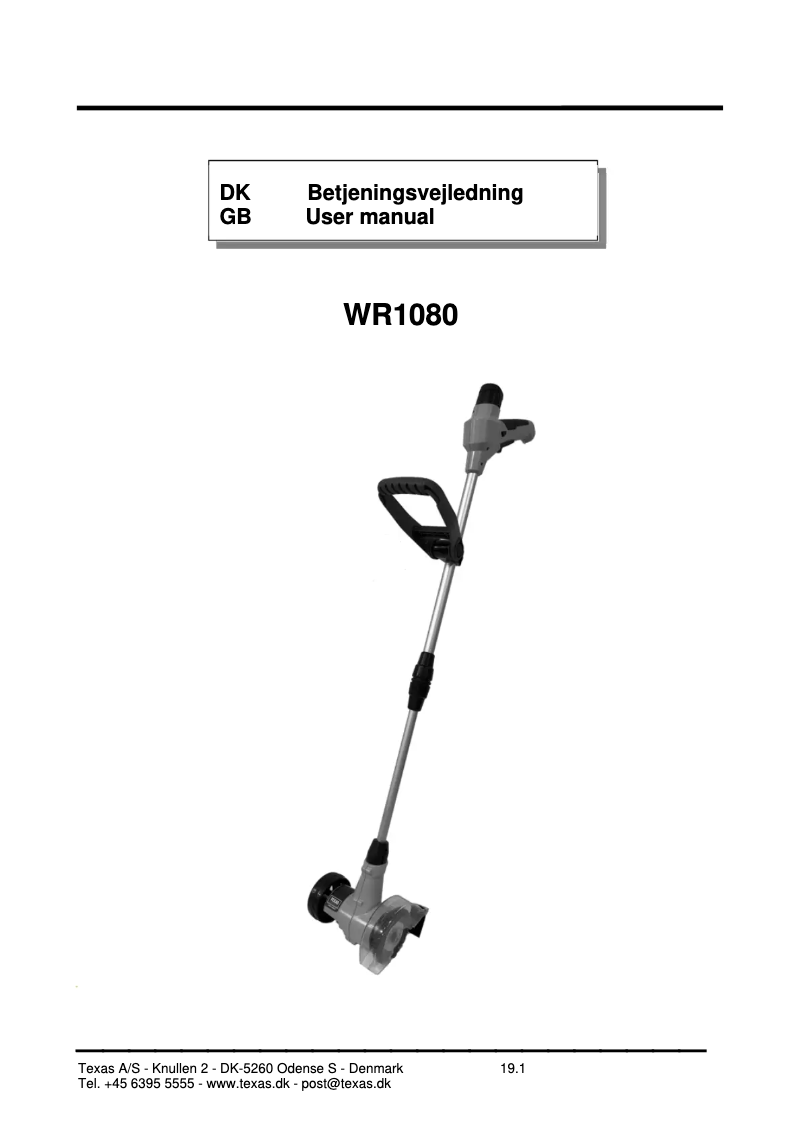 Page n°1 - Manuel utilisateur Texas WR1080