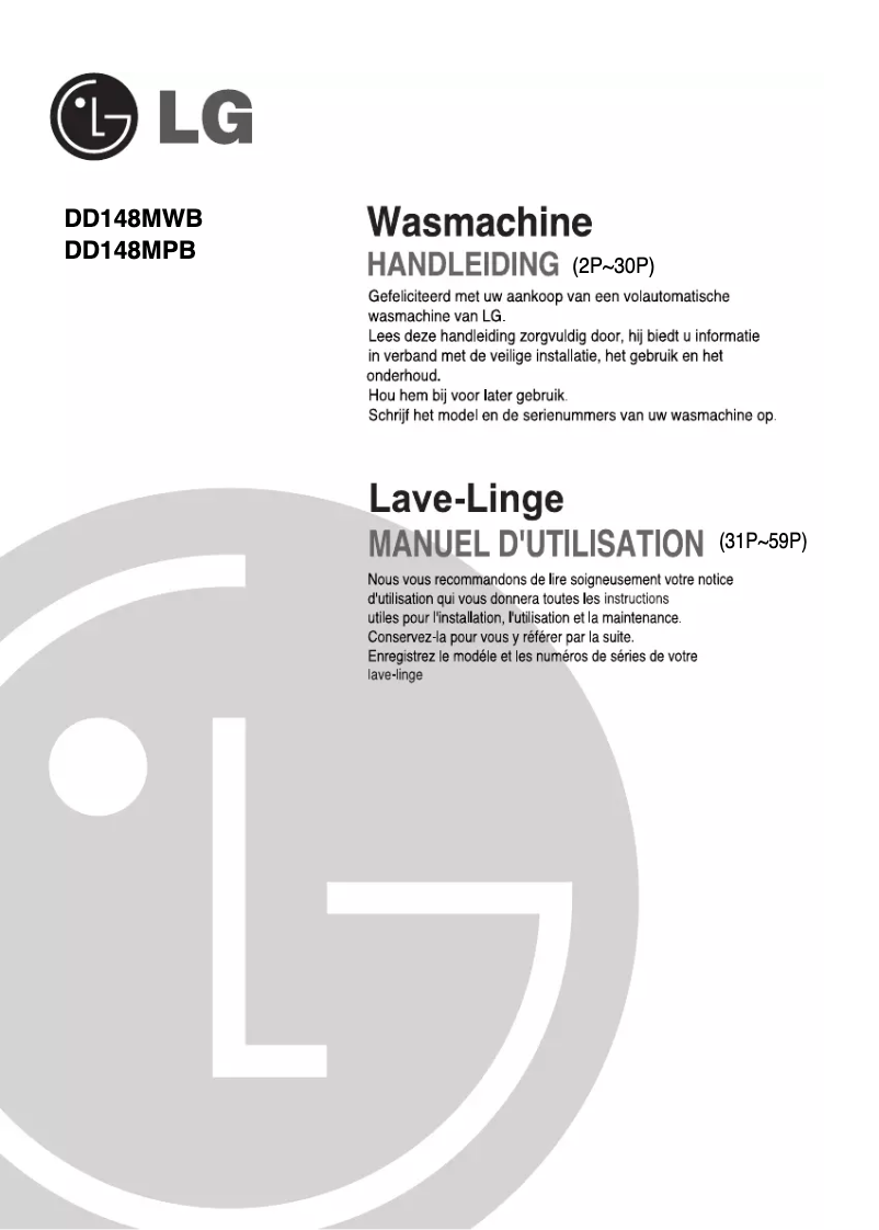 Imagen de la primera página del manual del dispositivo DD148MWB