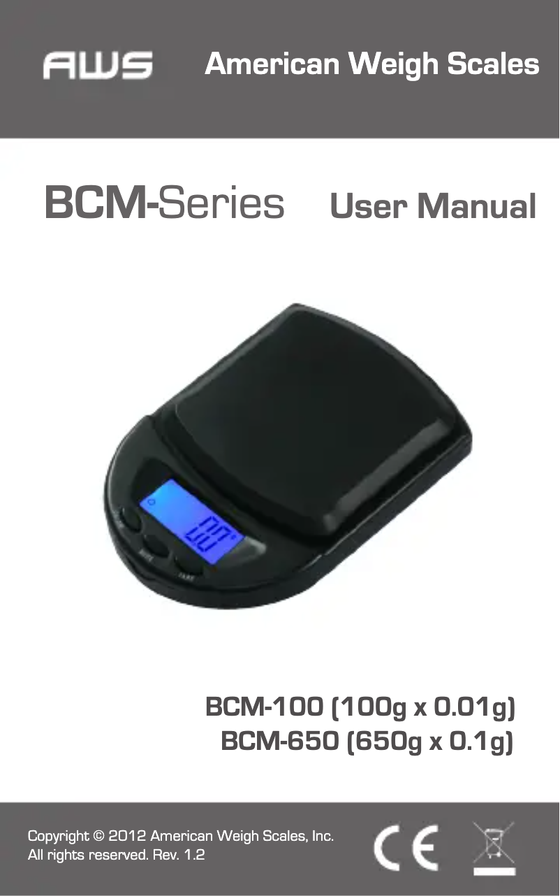 Page n°1 - Manuel utilisateur AWS BCM-650