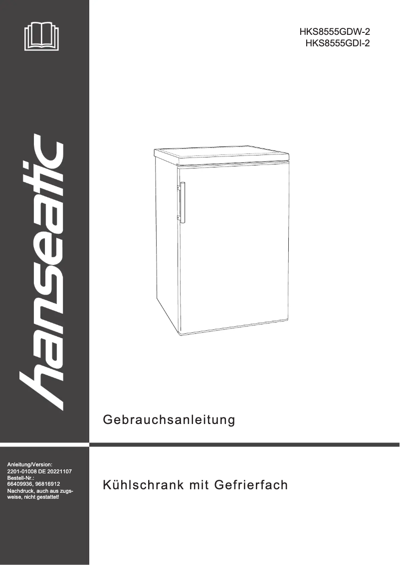 Imagen de la primera página del manual del dispositivo HKS8555GDW-2