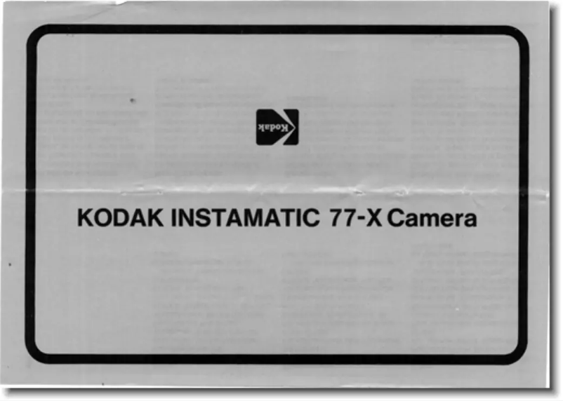Page 1 de la notice Manuel utilisateur Kodak Instamatic 77-X
