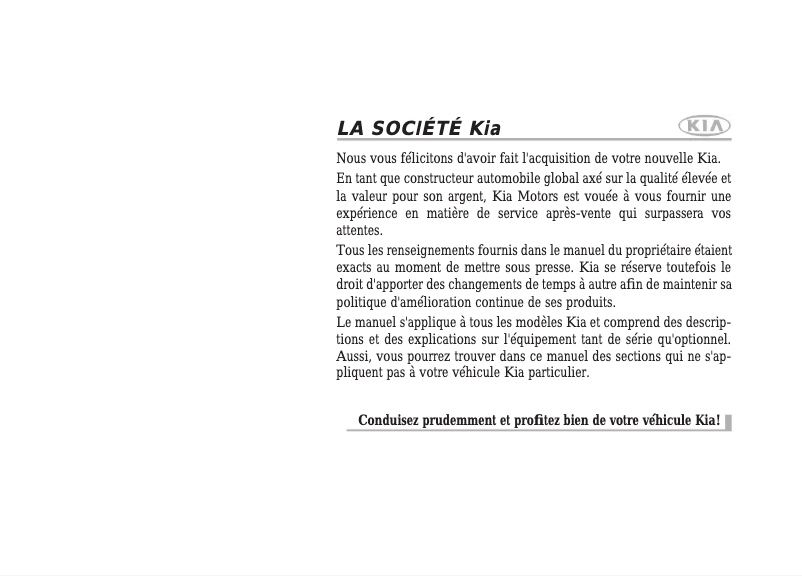 Page 1 de la notice Manuel utilisateur Kia Soul (2013)