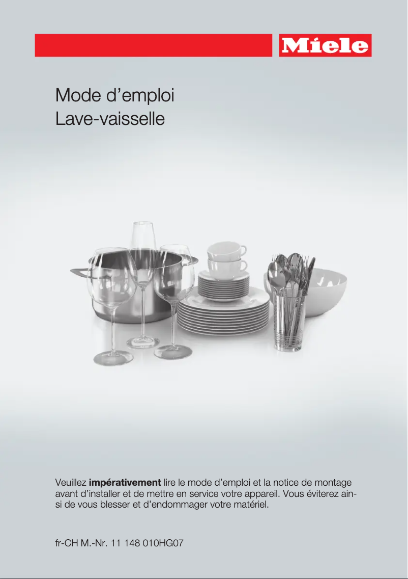 Page 1 de la notice Manuel utilisateur Miele G 27105-60 i XXL