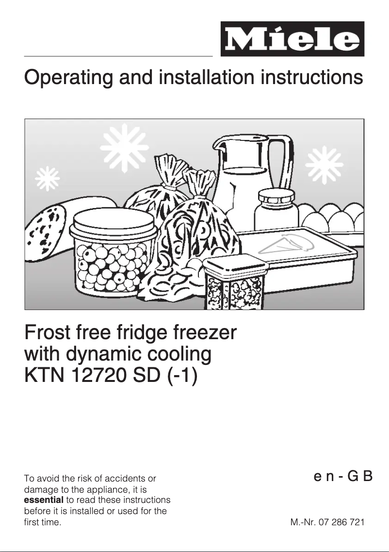 Page 1 de la notice Manuel utilisateur Miele KTN 12720 SD
