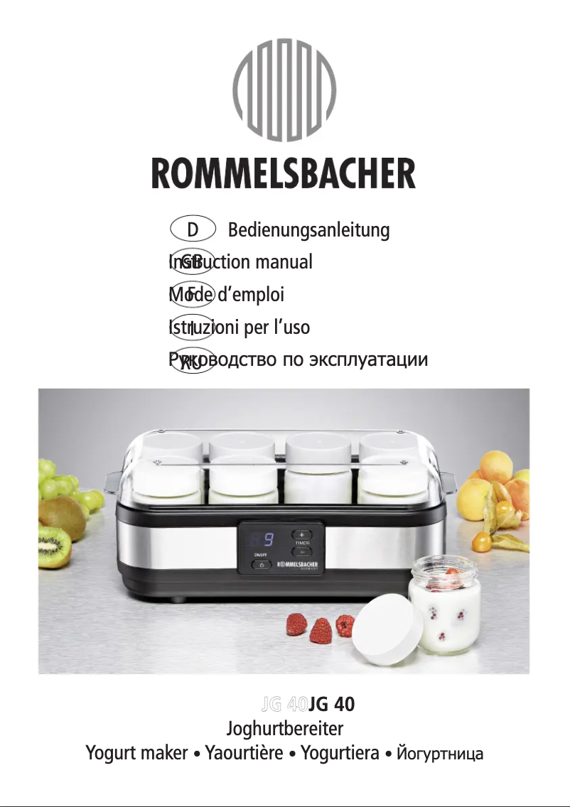 Página 1 del manual Manual de usuario Rommelsbacher JG 40