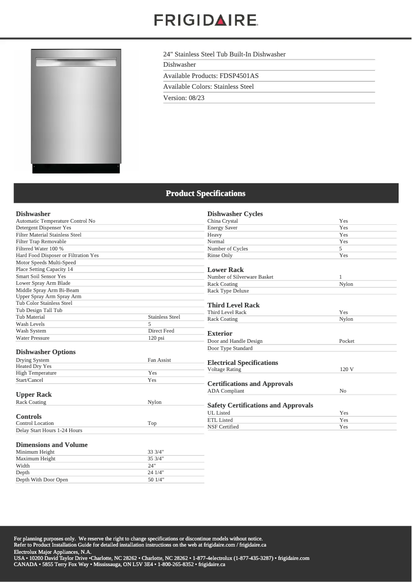 Image de la première page du manuel de l'appareil FDSP4501AS