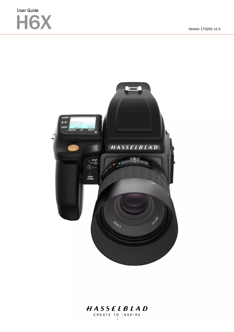 Page n°1 - Manuel utilisateur Hasselblad H6X