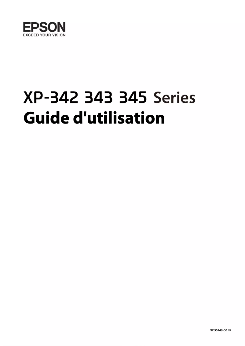 Page n°1 - Manuel utilisateur Epson Expression Home XP-342