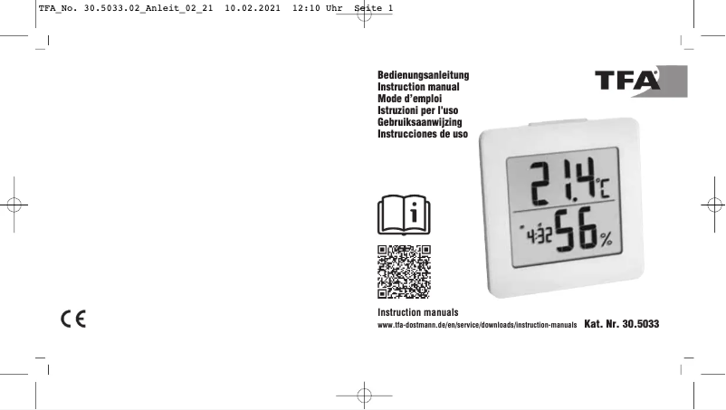 Page n°1 - Manuel utilisateur TFA 30.5033.02