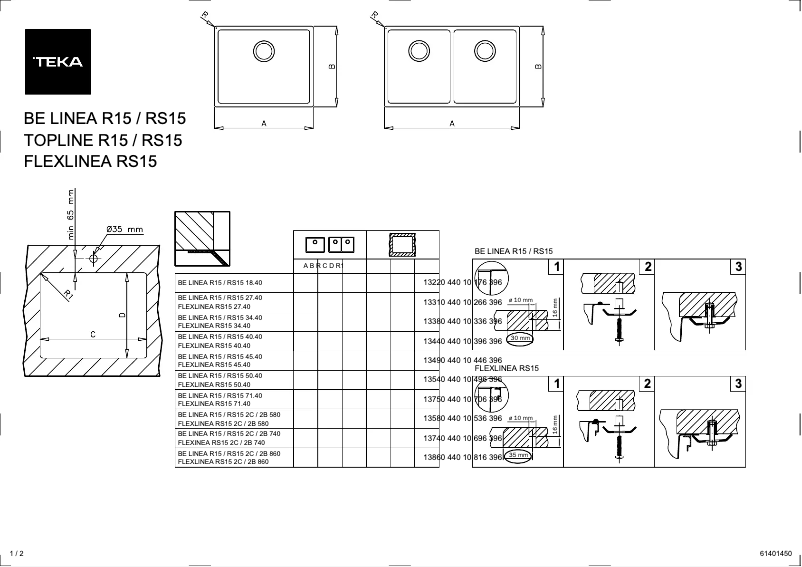 Page 1 de la notice Manuel utilisateur Teka RS15