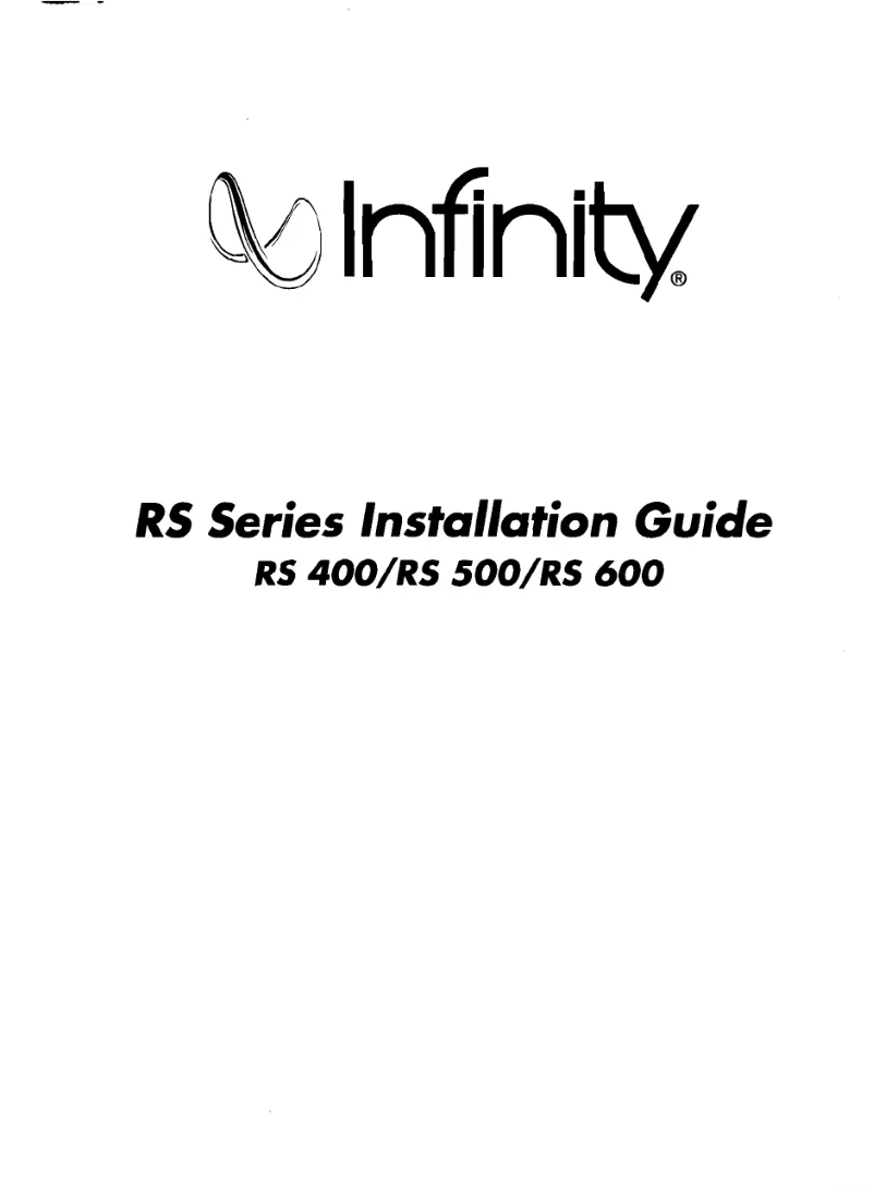Page 1 de la notice Manuel utilisateur Infinity Reference RS 500