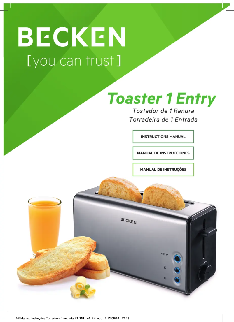 Page 1 de la notice Manuel utilisateur Becken BT 2611 1E