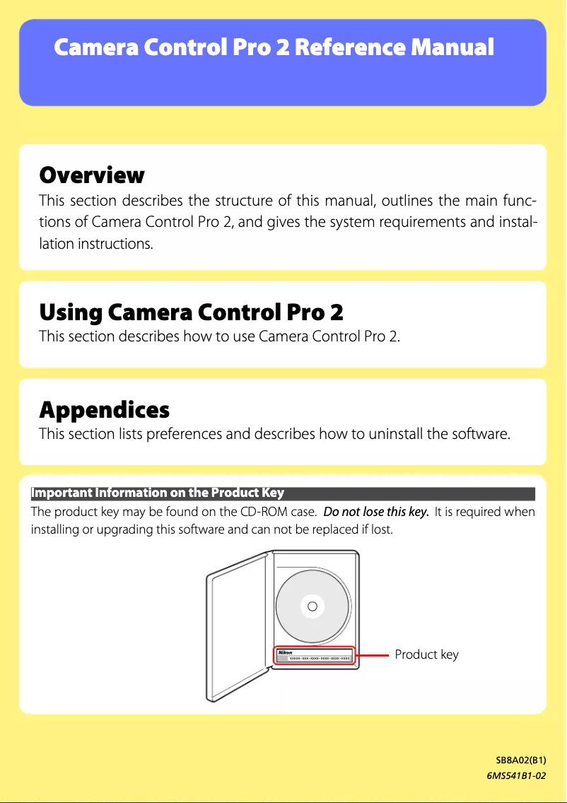 Page n°1 - Manuel utilisateur Nikon Camera Control Pro 2.0