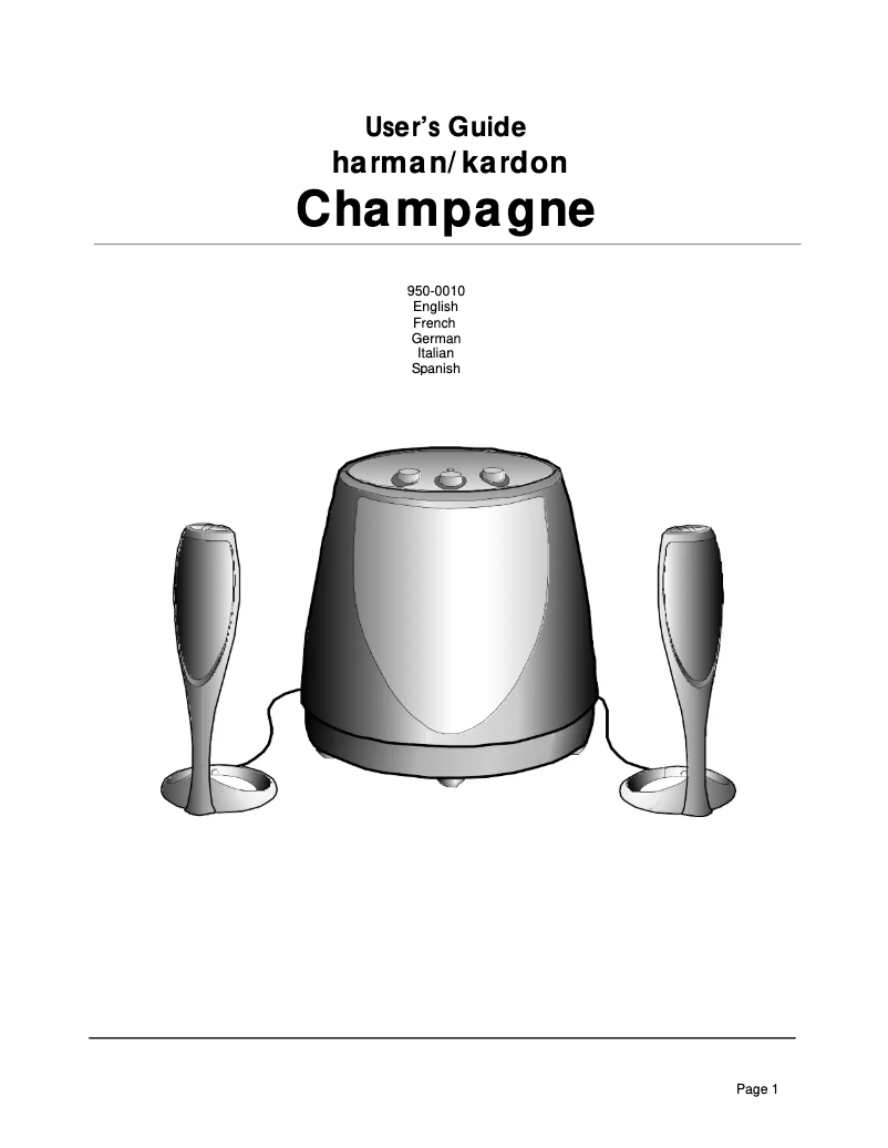 Page n°1 - Manuel utilisateur Harman Kardon Champagne