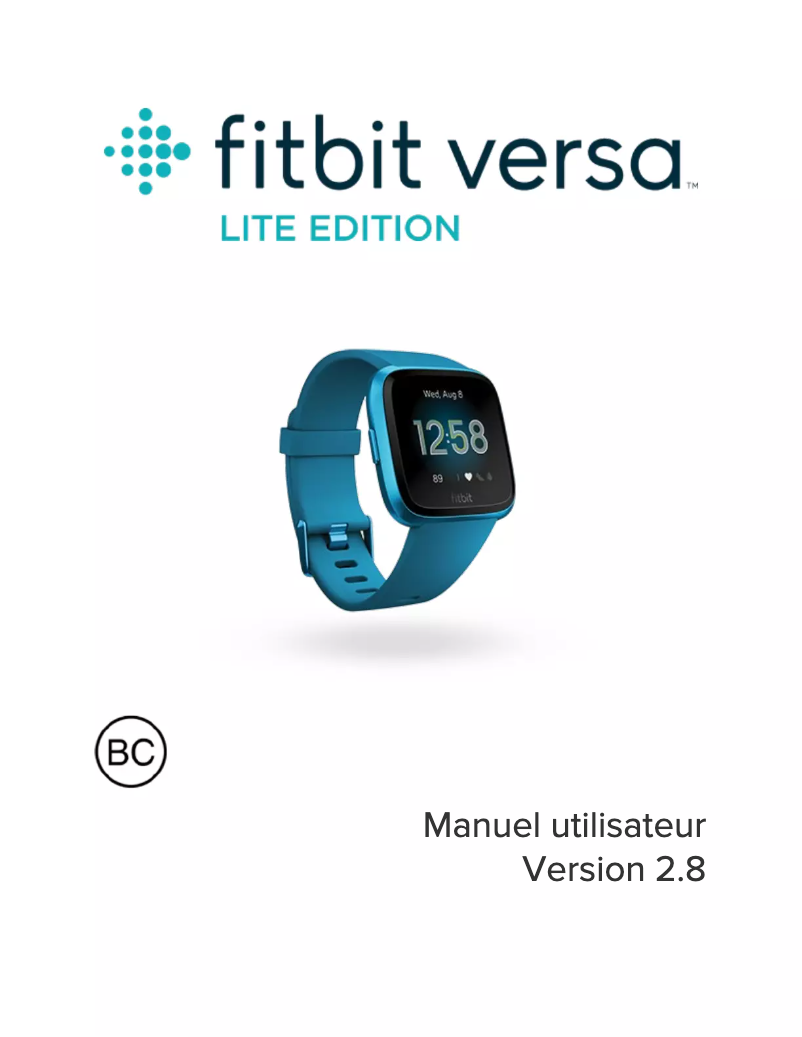 Page 1 de la notice Manuel utilisateur Fitbit Versa Lite