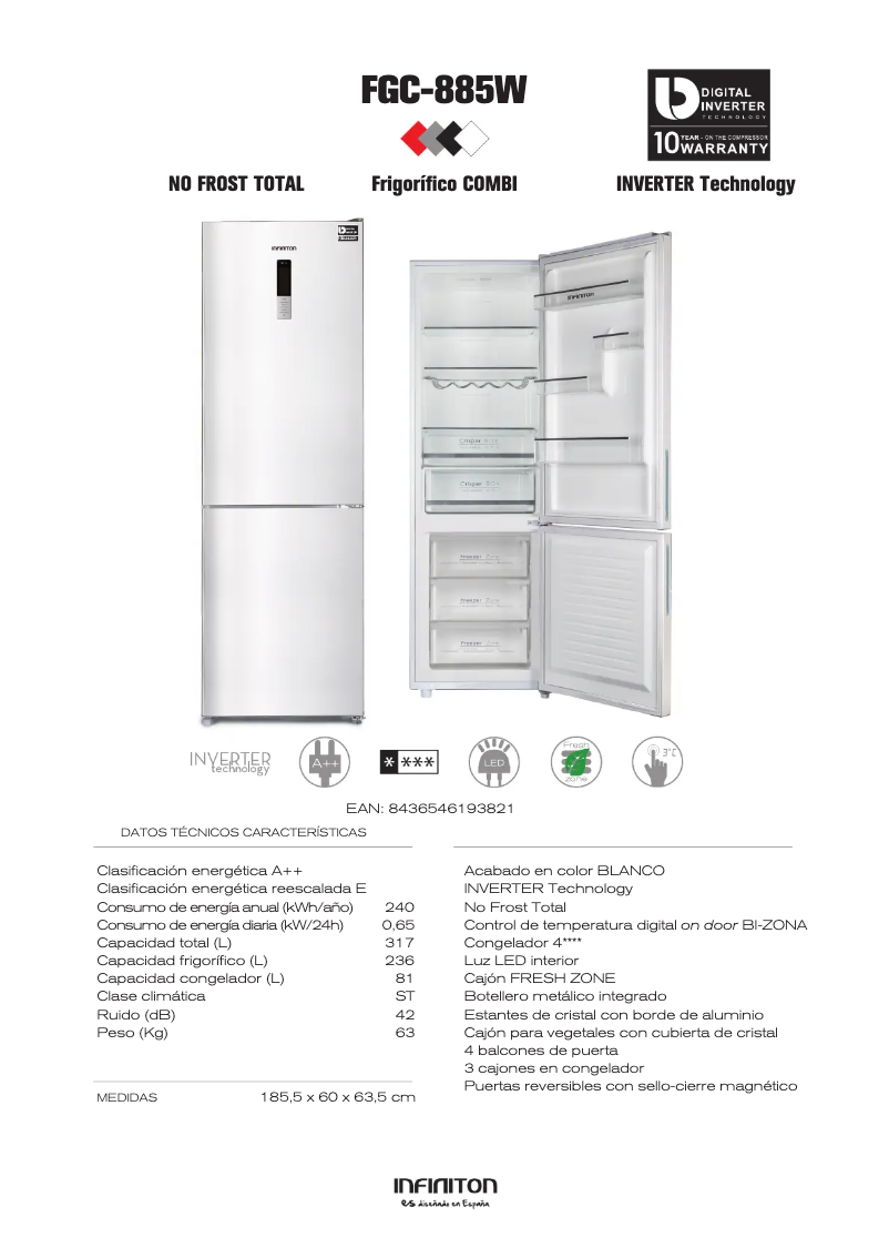 Page 1 de la notice Manuel utilisateur Infiniton FGC-885W