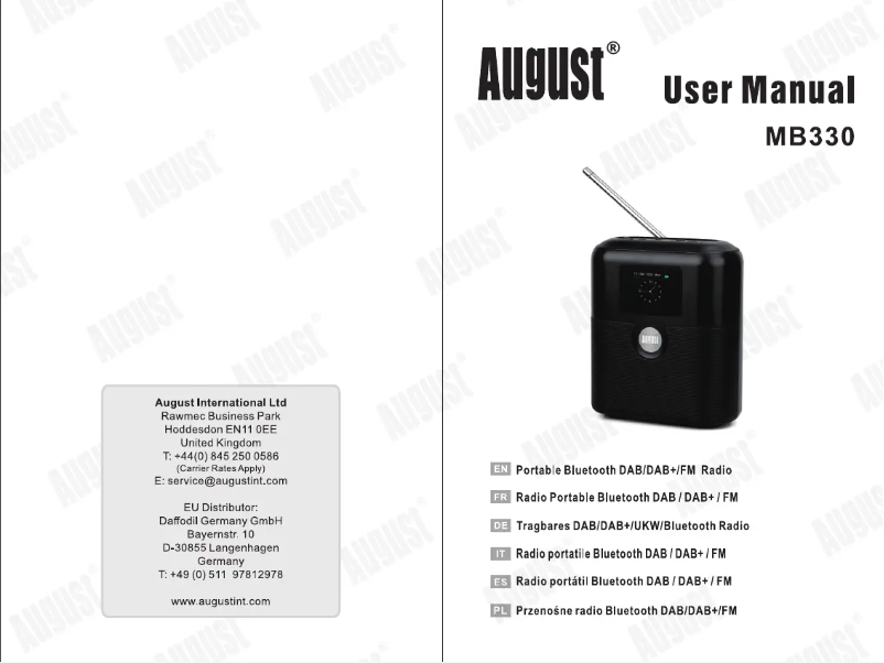 Image de la première page du manuel de l'appareil MB330