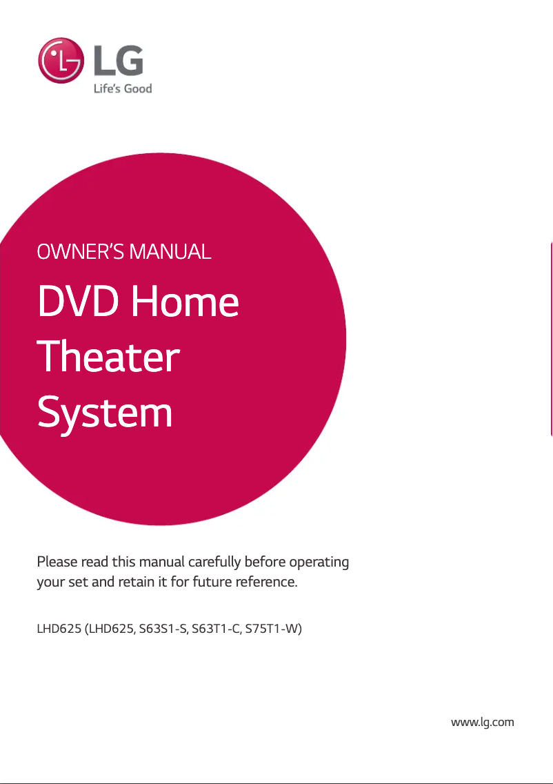 Page 1 de la notice Manuel utilisateur LG LHD625