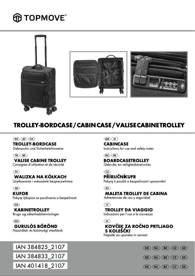 Page n°1 - Manuel utilisateur Topmove IAN 384833