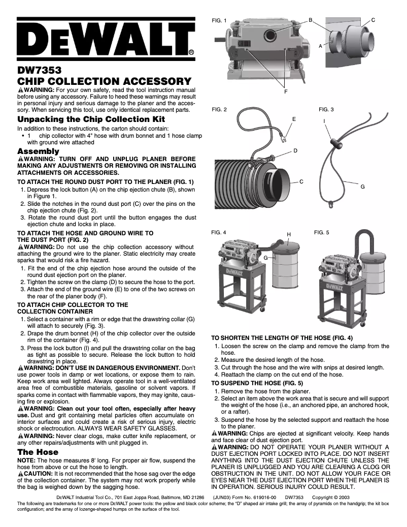 Página 1 del manual Manual de usuario DeWalt DW7353