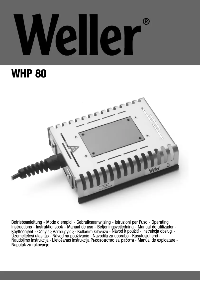 Page n°1 - Manuel utilisateur Weller WHP 80