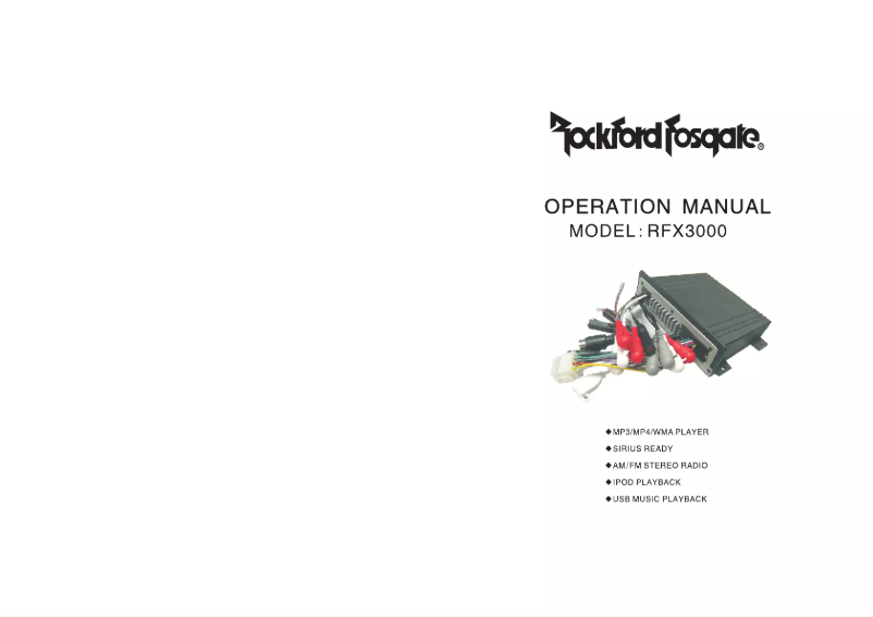 Page n°1 - Manuel utilisateur Rockford Fosgate RFX9700CD