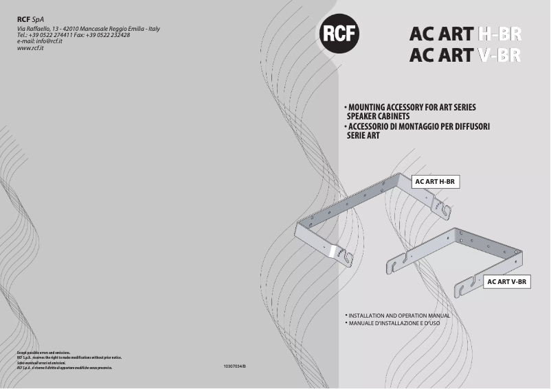 Page 1 de la notice Manuel utilisateur RCF ART 310 H-BR