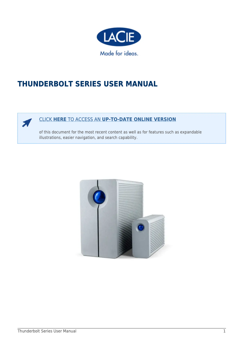 Image de la première page du manuel de l'appareil Little Big Disk