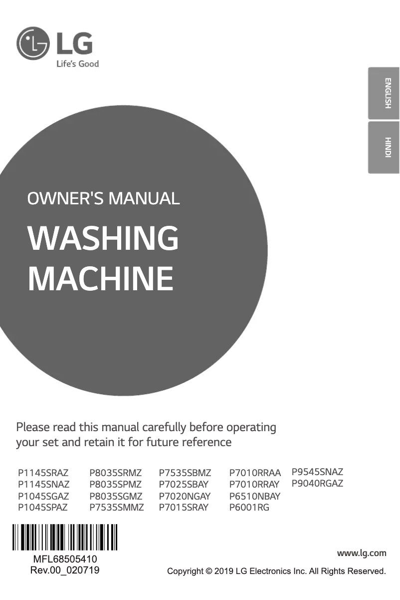 Página 1 del manual Manual de usuario LG P7010RRAA