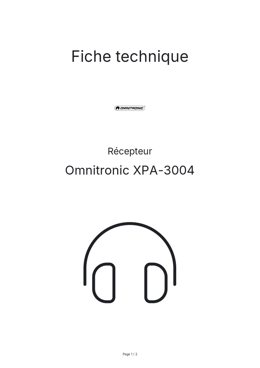 Image de la première page du manuel de l'appareil XPA-3004