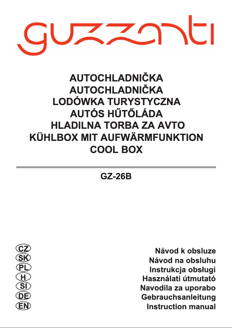 Page n°1 - Manuel utilisateur Guzzanti GZ 26B