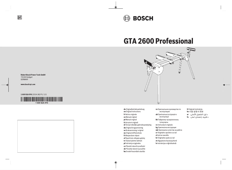 Page 1 de la notice Manuel utilisateur Bosch GTA 2600 Professional