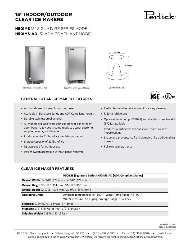 Image de la première page du manuel de l'appareil H50IMW-AD