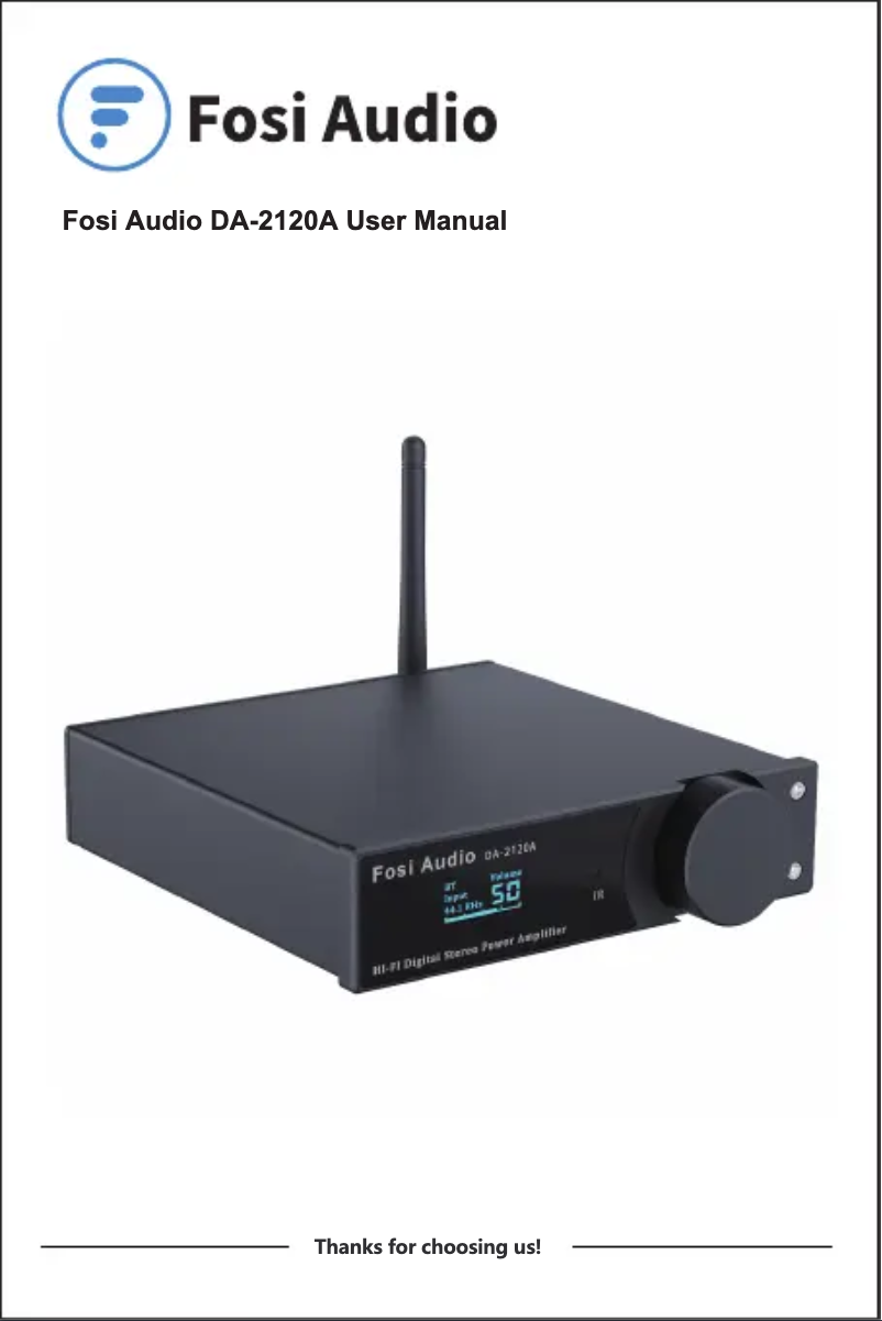 Page n°1 - Manuel utilisateur Fosi Audio DA-2120A
