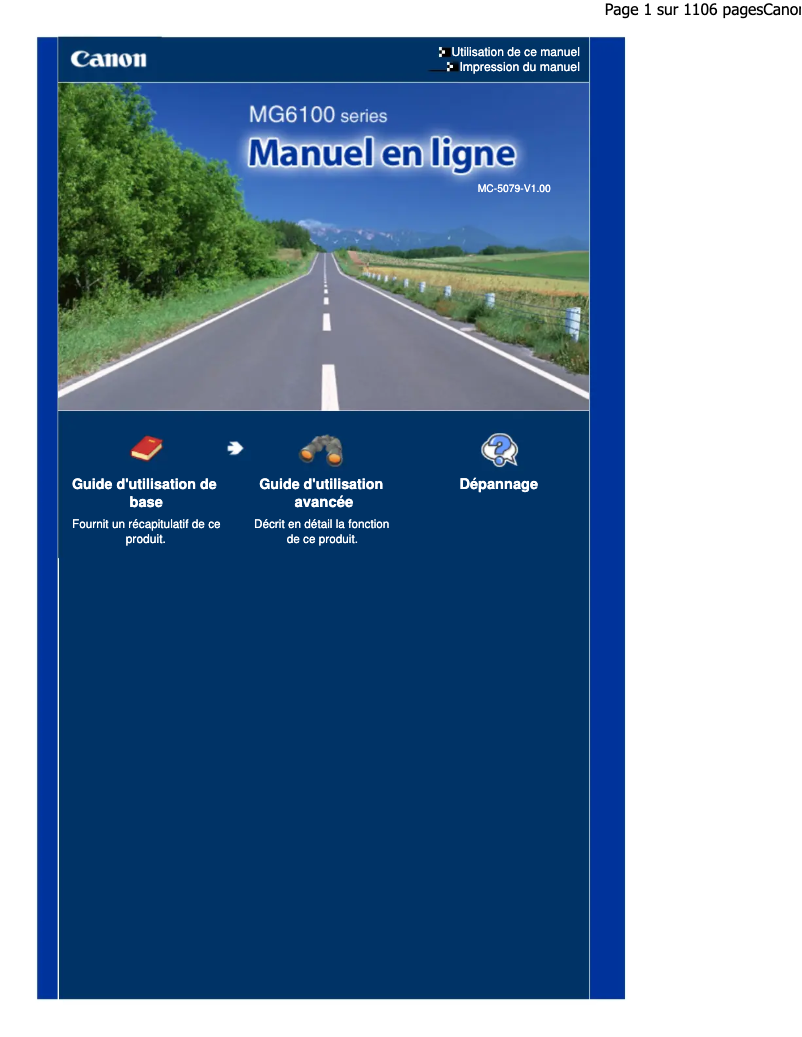 Page n°1 - Manuel utilisateur Canon Pixma MG6140