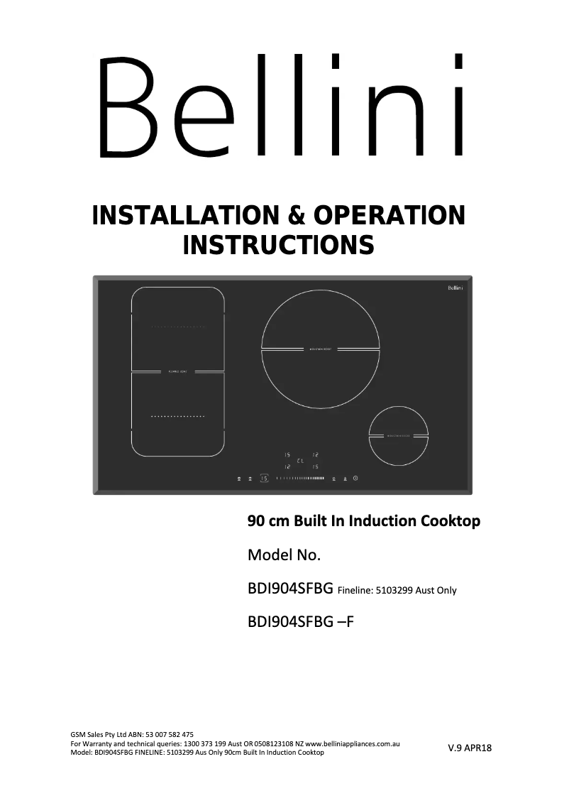 Page n°1 - Manuel utilisateur Bellini BDI904SFBG –F