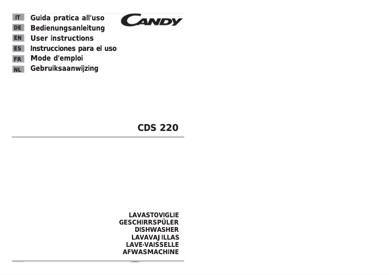 Page 1 de la notice Manuel utilisateur Candy CDS 220 N/1-S
