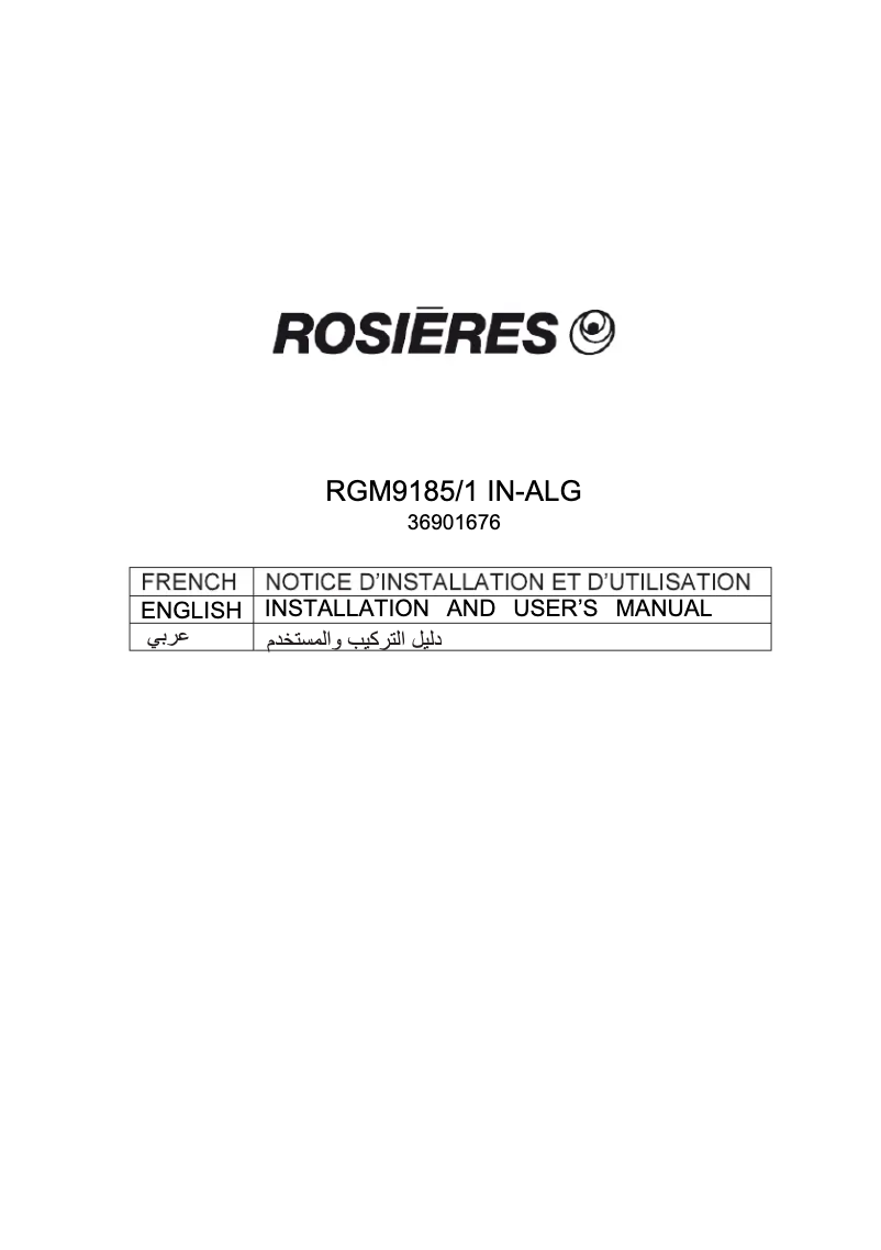Página 1 del manual Manual de usuario Rosieres RGM 9185